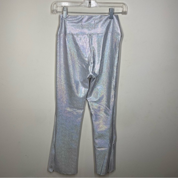 The Mighty Company Disco Split Leg Trouser in Silver Glitter - Picture 5 of 7
